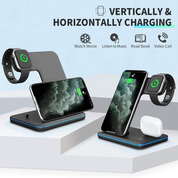 Compatible Mobile Phone Watch Earphone Wireless Charger 3 In 1 Wireless Charger Stand - Image 6