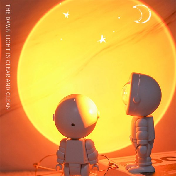 Rechargeable Astronaut Robot Rainbow Projection Sun Lamp Table Lamp Sunset Lamp Infinite Dimming Bedroom Atmosphere Lamp - Image 10