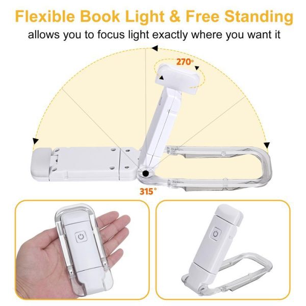 LED USB Rechargeable Book Reading Light Brightness Adjustable Eye Protection Clip Book Light Portable Bookmark Read Light - Image 3